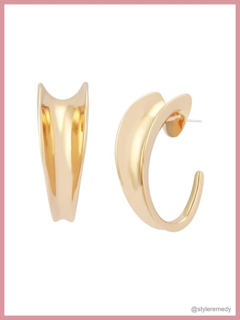 Sculpted Large Hoop Earrings Lightweight Open Silhouette Everyday Gift